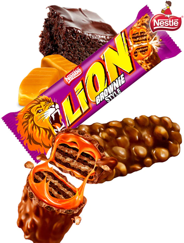 Lion Brownie Style - Barretta di cioccolato e wafer croccanti con interno al brownie (40g)