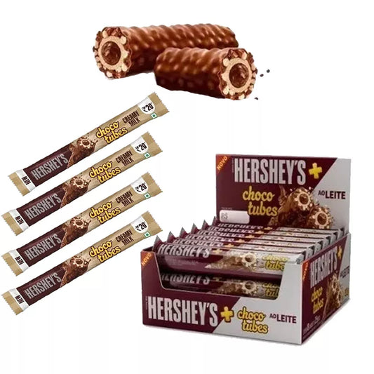 Hershey's Chocotubes Chocolate (Brasil) -  Croccante Wafer ricoperto di Cioccolato al Latte con ripieno cremoso di Cioccolato e Cacao (25g)