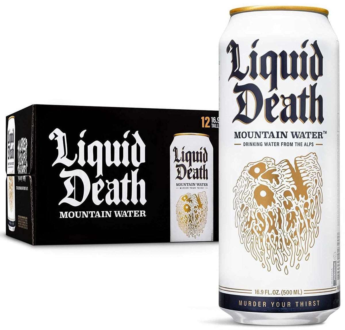 Liquid Death Mountain Water - Acqua Naturale (500ml) bevande bundle drink online gluten-free sugar free