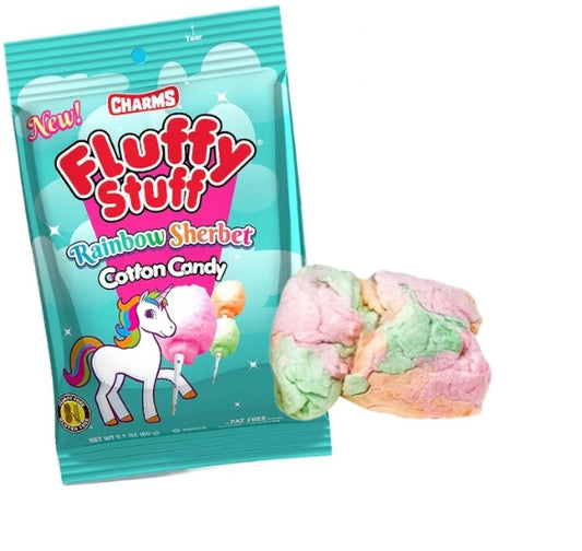 Fluffy Stuff Rainbow Cotton Candy - Zucchero filato colorato (60g) bundle candy online gluten-free