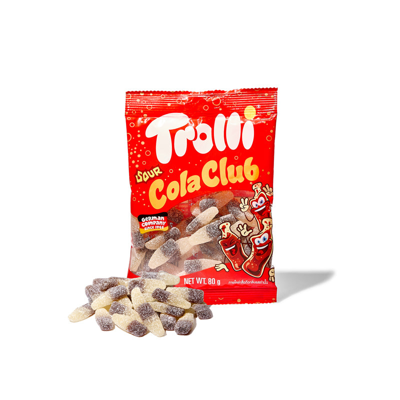 Trolli Sour Cola Club - Caramelle morbide zuccherate gusto cola (100g)