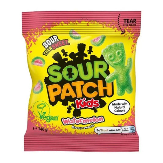 Sour Patch Kids Watermelon USA - Caramelle gommose aspre gusto Anguria (130g) candy online