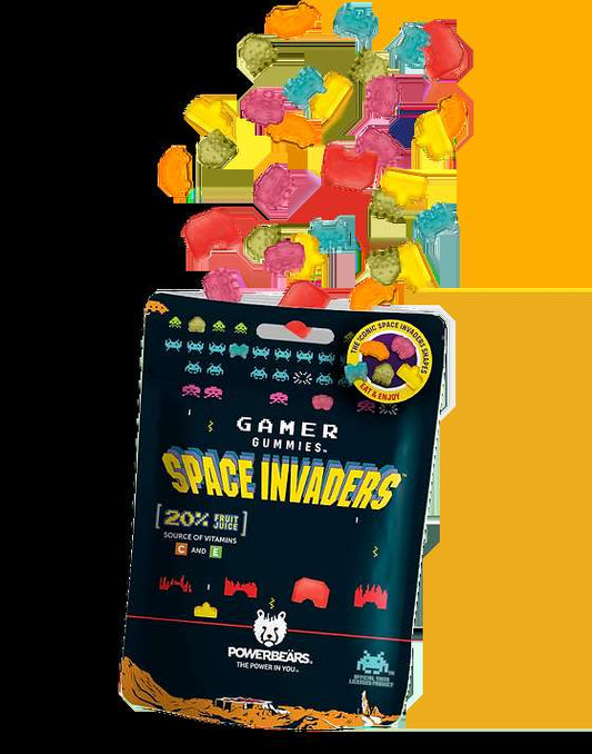 Powerbears Space Invaders Gamer Gummies (50g) candy online caramelle gluten free glutenfree Powerbears