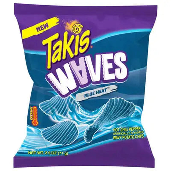 Takis Waves Blue Heat - Patatine Piccanti Blu Gusto Lime (71g)