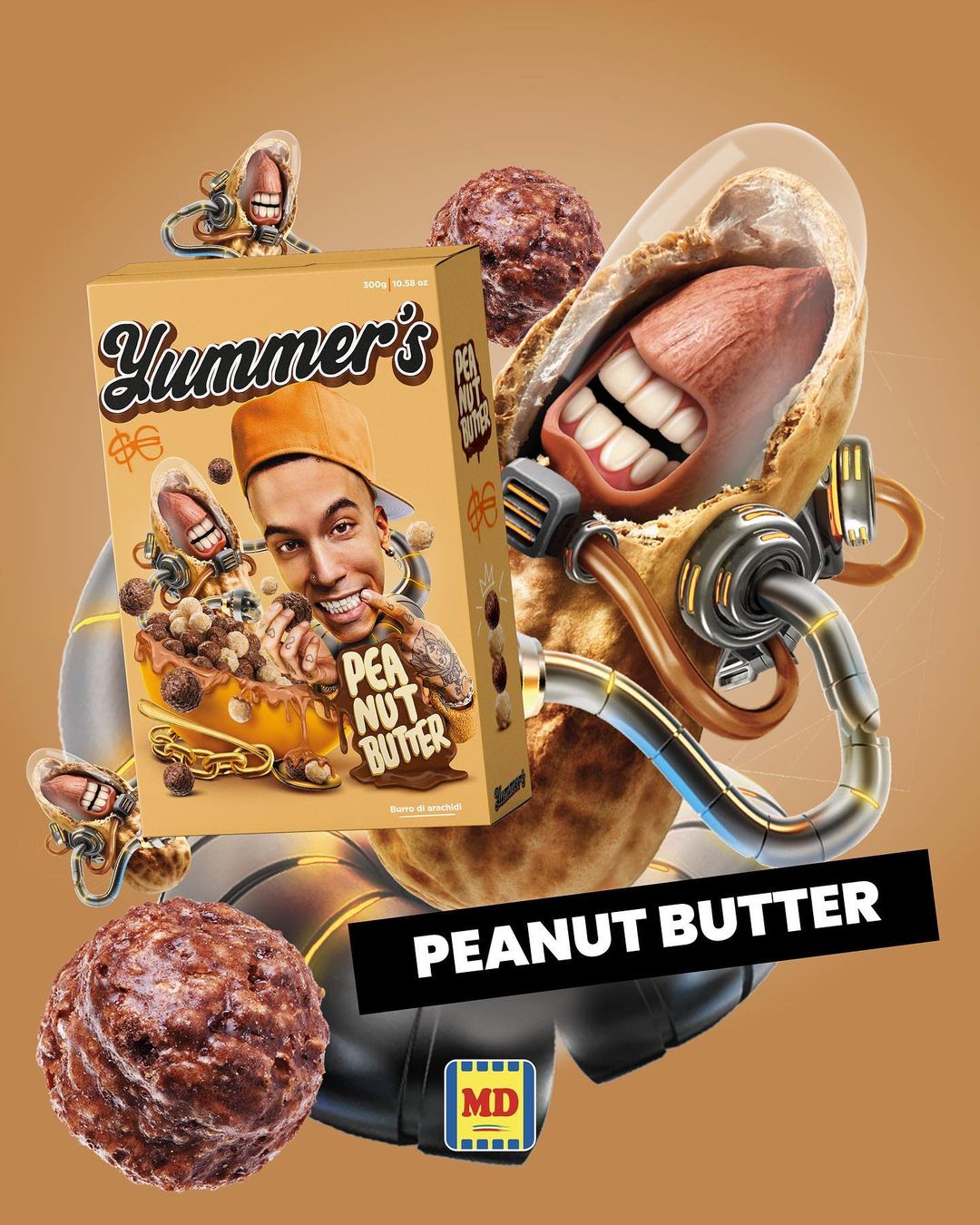 SFERA EBBASTA CEREALI YUMMER'S PEANUT BUTTER 1 edizione - dolce