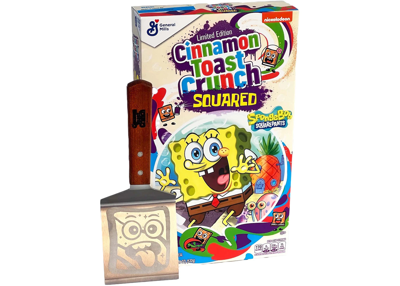 SpongeBob SquarePants Cinnamon Toast Crunch Limited Edition "collectible" (complete set with spatula and stickers)