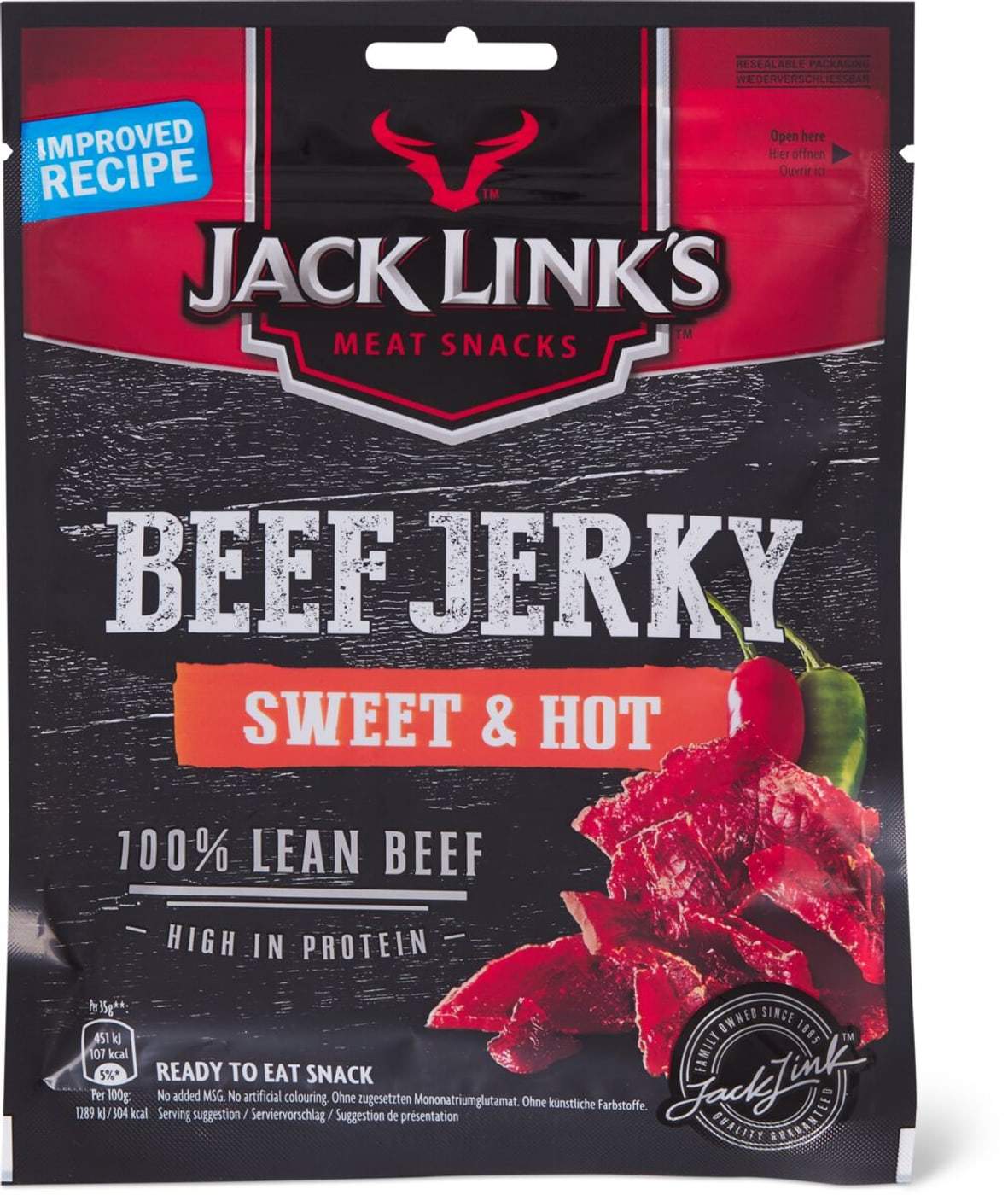 Jack Link’s Sweet & Hot-Jack Link's-beef jerky,carne secca,hot,salato,sweet